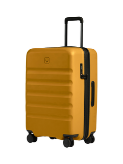 Antler Icon Stripe 4-Wheel 68cm Medium Expandable Suitcase, Mustard Yellow