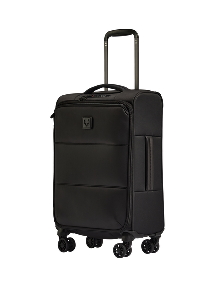 Antler Soft Stripe 2.0 4-Wheel Suitcase, 55cm, Sand, Black
