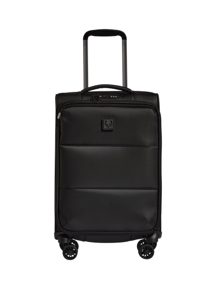 Antler Soft Stripe 2.0 4-Wheel Suitcase, 55cm, Sand - view 2, Black