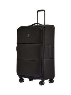 Antler Soft Stripe 2.0 4 Wheel 81cm Large Expandable Suitcase, Black, Black