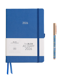 BLOX Stationery A5 Week to View 2026 Diary, Cobalt, Cobalt