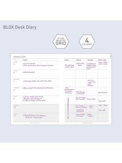 BLOX Stationery Desk Week to View 2026 Diary, Navy - view 2, Navy