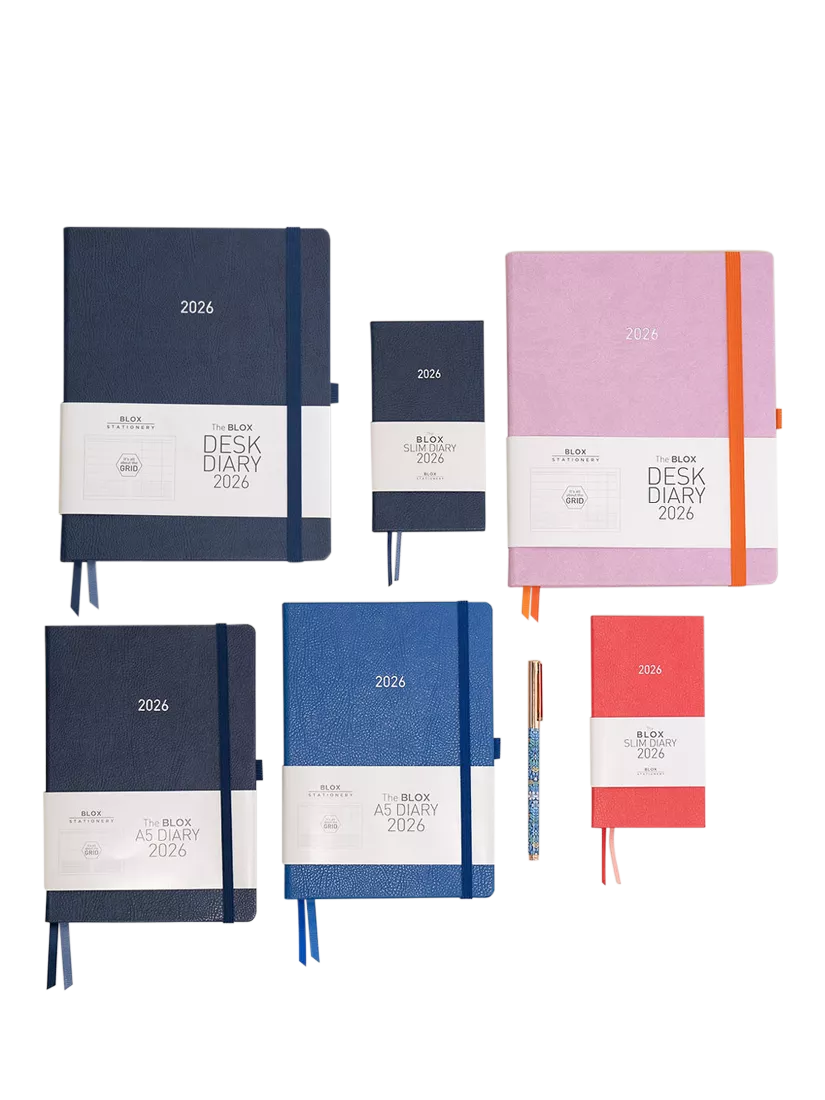 BLOX Stationery Desk Week To View 2026 Diary Navy