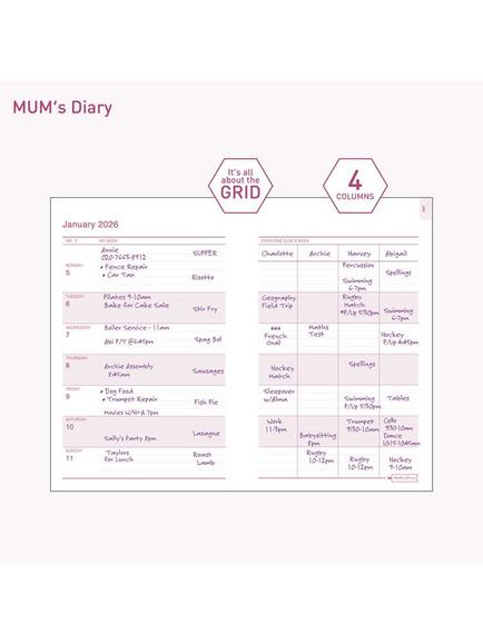 MUM's Office Week on Two Pages 2026 Diary, Champagne - view 2, Champagne