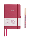MUM's Office Week on Two Pages 2026 Diary, Raspberry