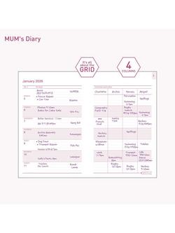 MUM's Office Week on Two Pages 2026 Diary, Raspberry - view 2, Raspberry