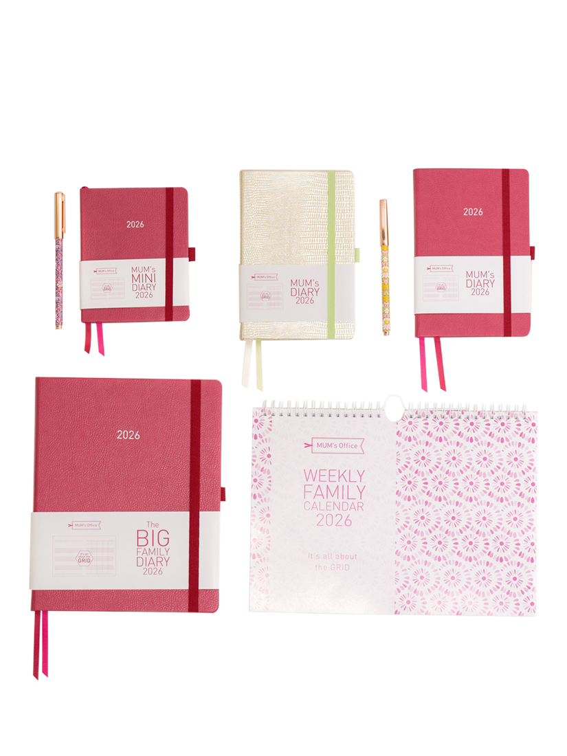MUM's Office Weekly Family 2026 Calendar, Raspberry
