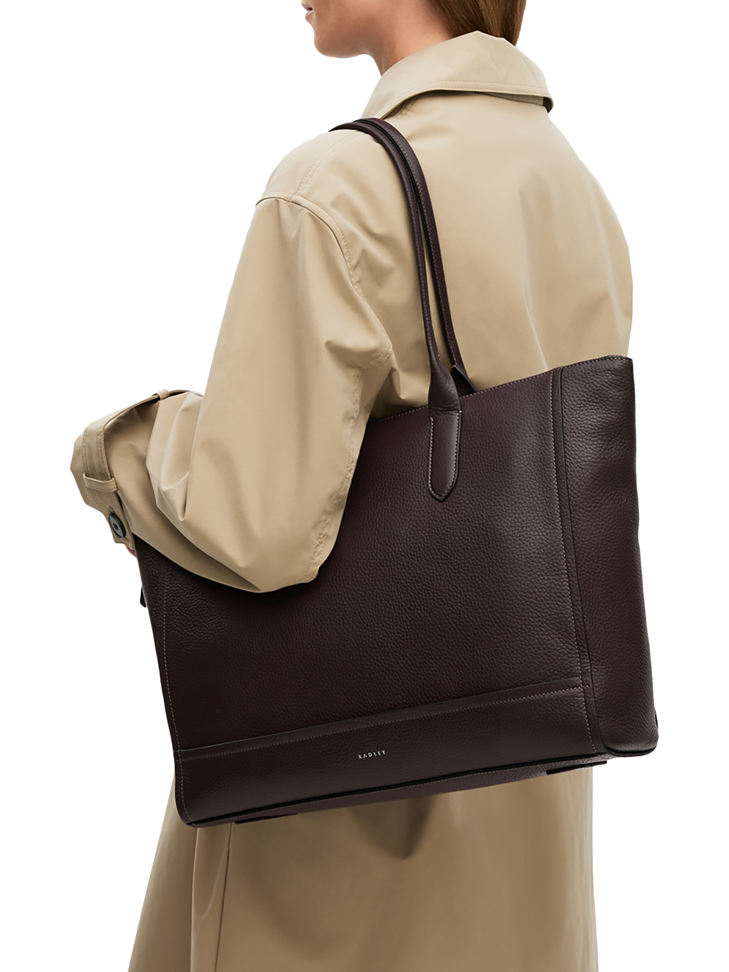 Product image 5 of 6, which shows Radley Oak Street Leather Tote Bag, Dark Oak