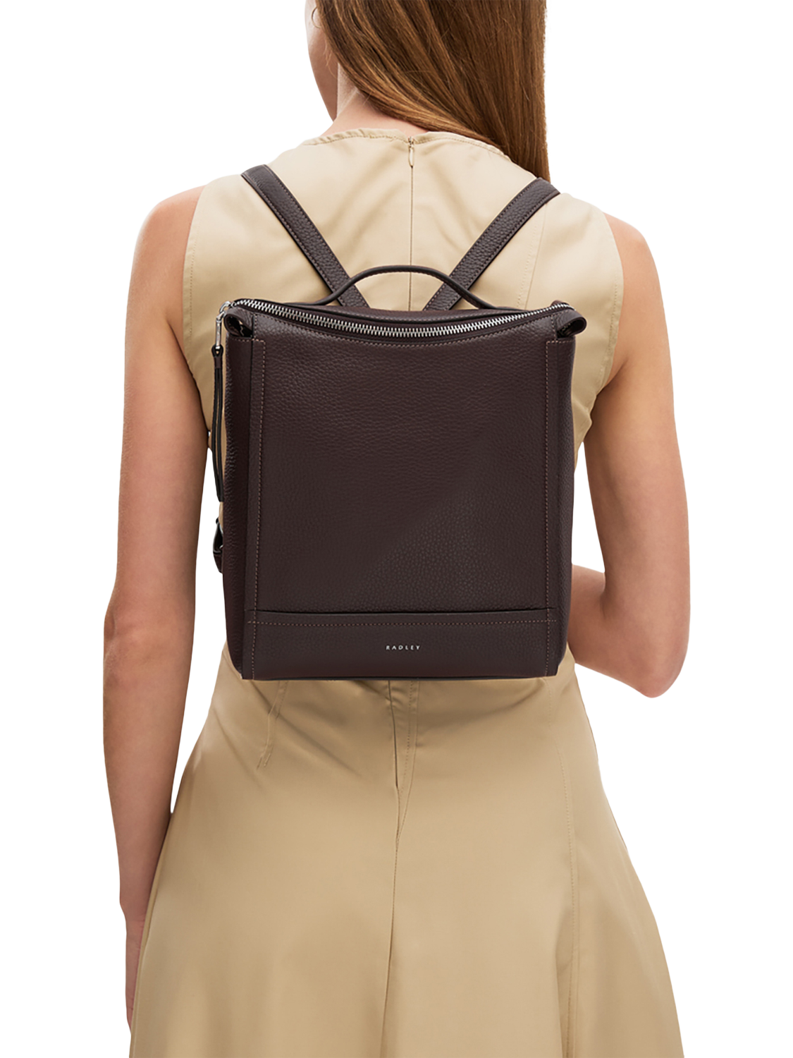 Product image 6 of 6, which shows Radley Oak Street Leather Small Backpack, Dark Oak