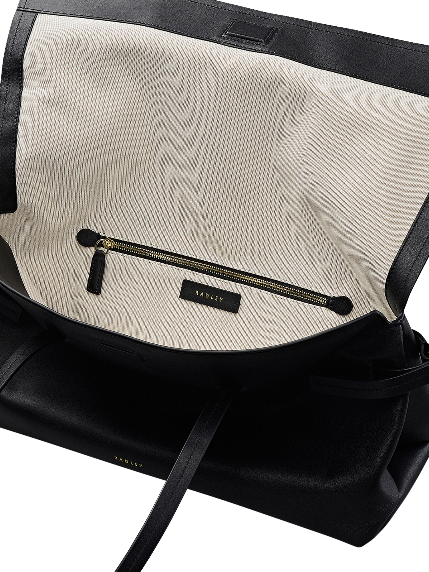 Product image 3 of 5, which shows Radley Fleet Street Leather Tote Bag, Black
