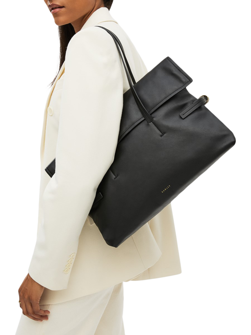 Product image 5 of 5, which shows Radley Fleet Street Leather Tote Bag, Black