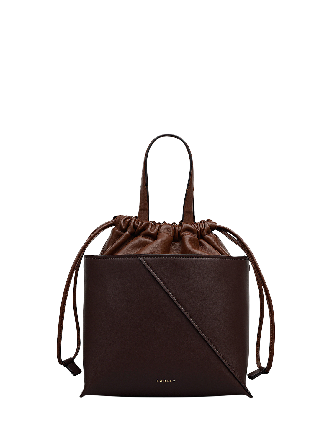 Product image 1 of 5, which shows Radley The Portobello Drawstring Crossbody, Dark Oak
