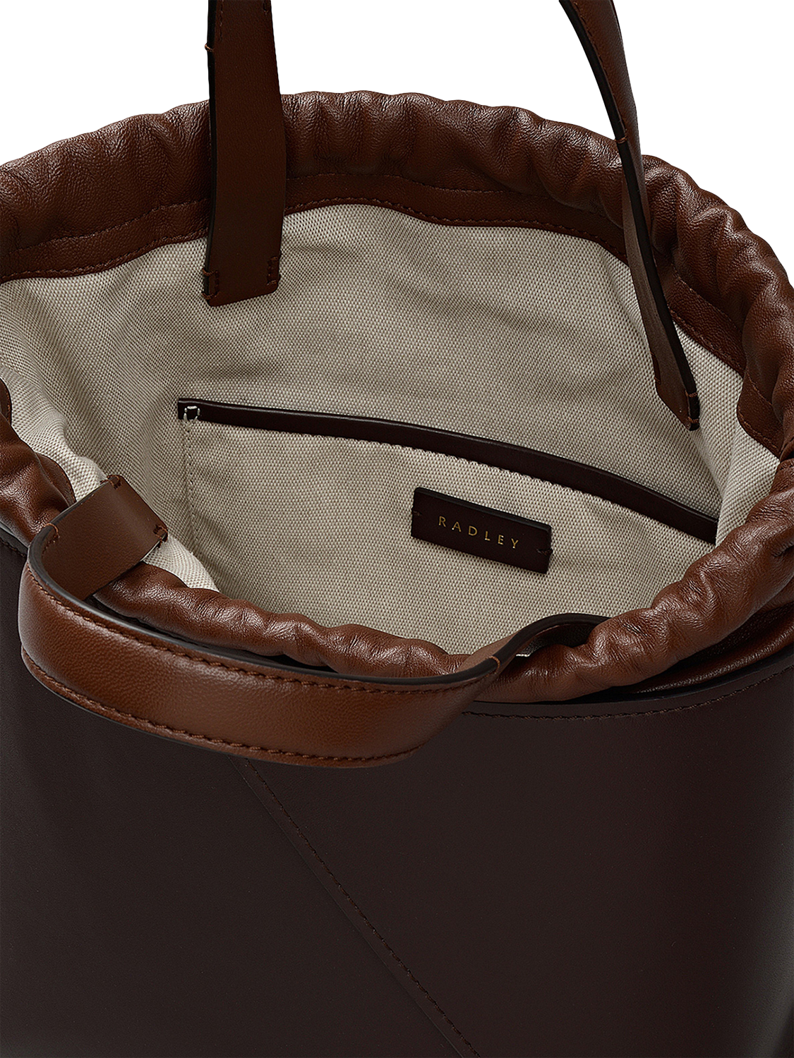 Product image 3 of 5, which shows Radley The Portobello Drawstring Crossbody, Dark Oak