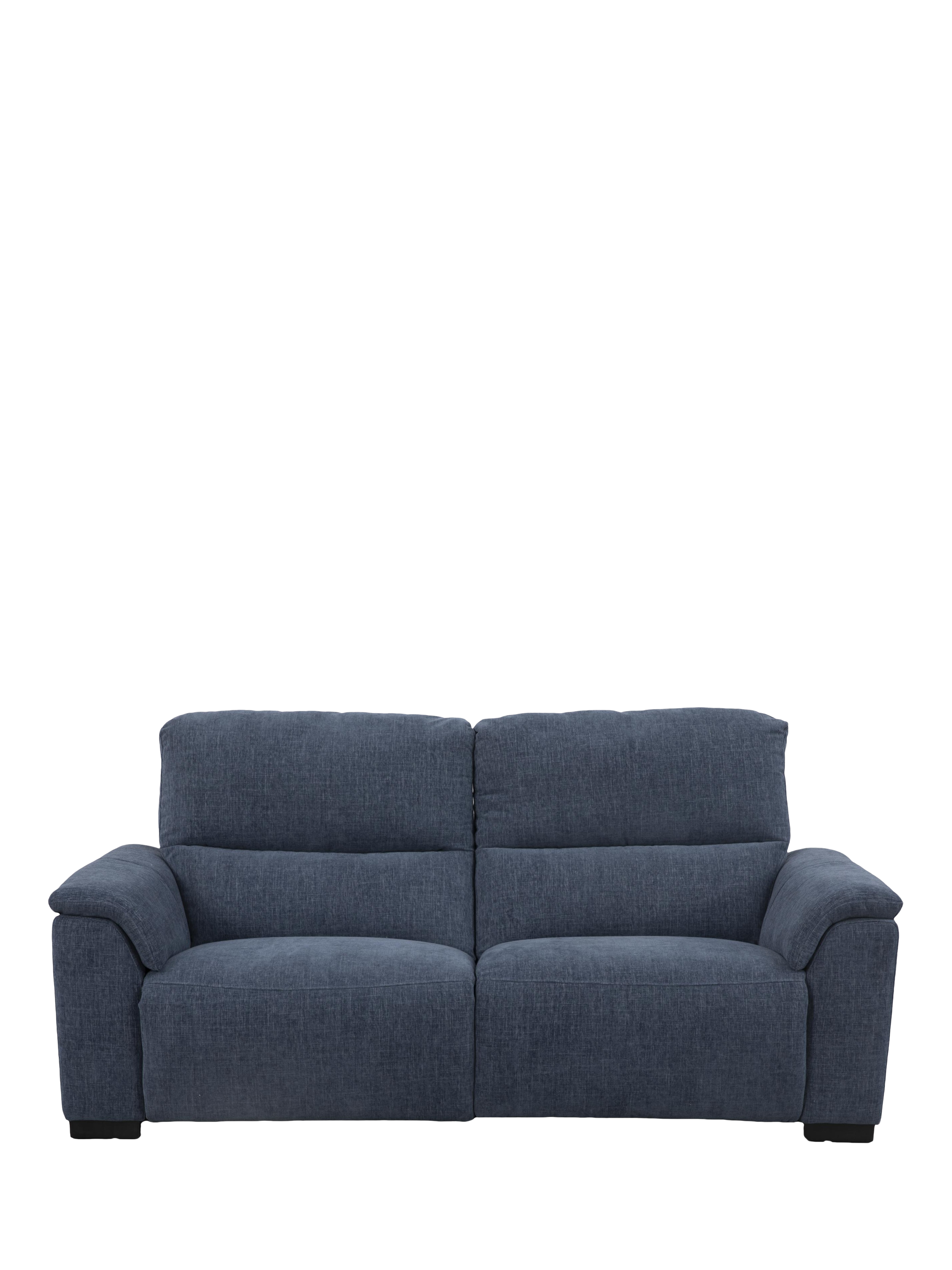 Unwind Range, John Lewis Unwind Large 3 Seater Power Recliner Sofa, Blue Chenille