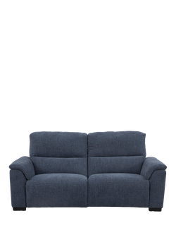 John Lewis Unwind Large 3 Seater Power Recliner Sofa, Blue Chenille, Blue Chenille