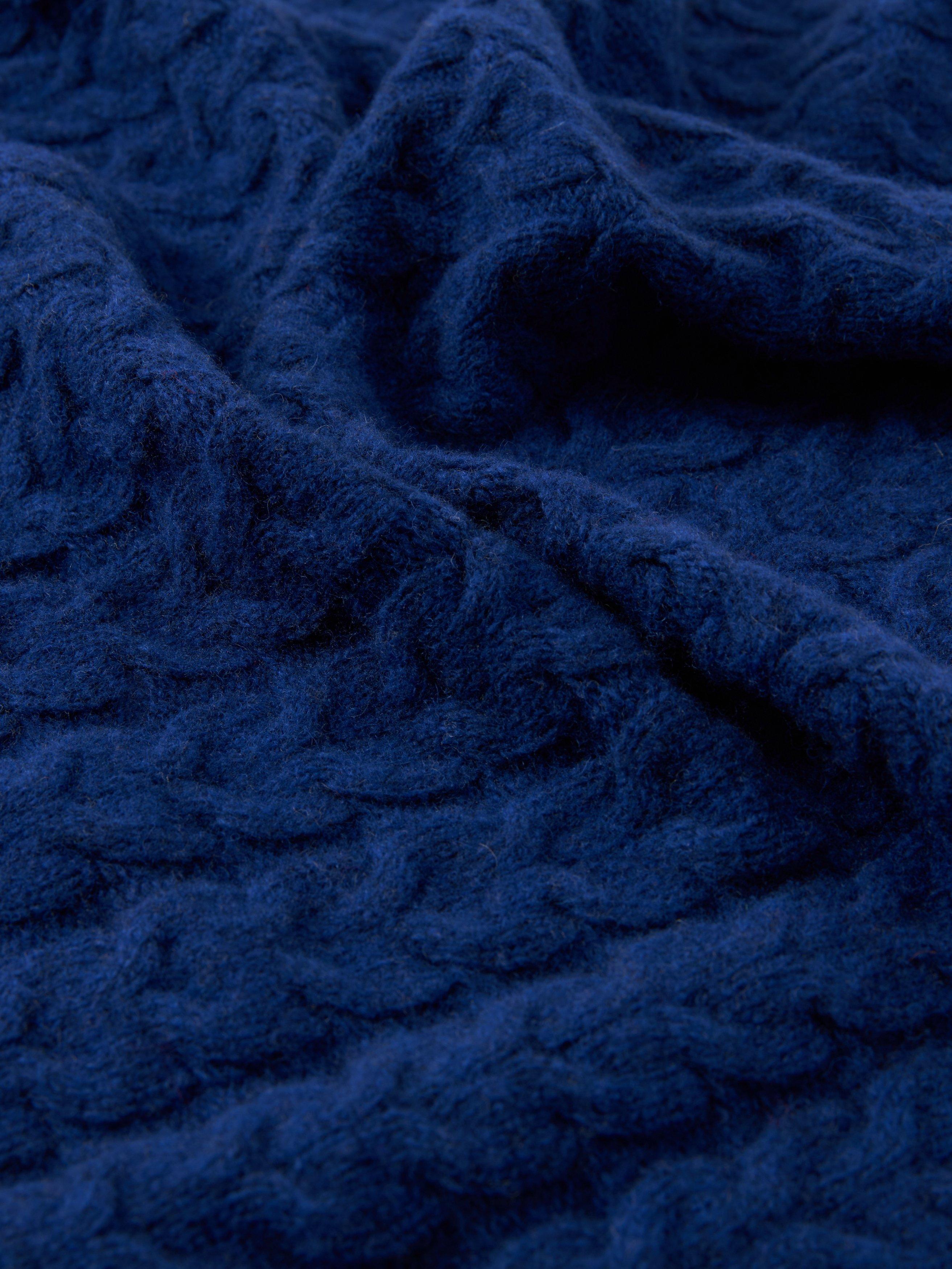 Product image 4 of 5, which shows John Lewis Wool Blend Cable Knit Bandana Scarf, Blue