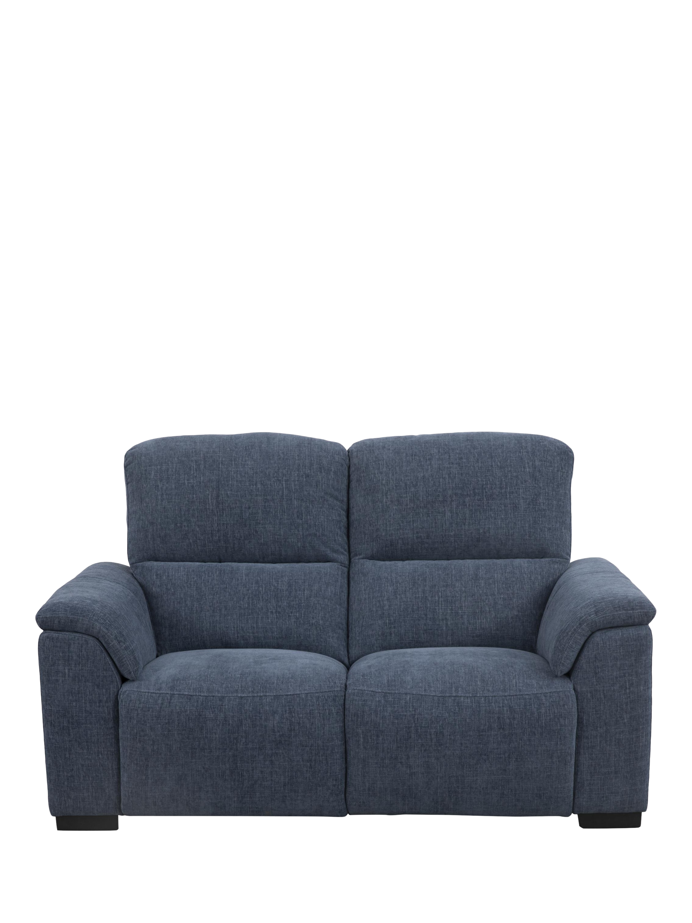 Unwind Range, John Lewis Unwind Medium 2 Seater Power Recliner Sofa, Blue Chenille