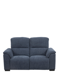 John Lewis Unwind Medium 2 Seater Power Recliner Sofa, Blue Chenille, Blue Chenille