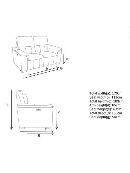 John Lewis Unwind Medium 2 Seater Power Recliner Sofa, Blue Chenille - view 2, Blue Chenille