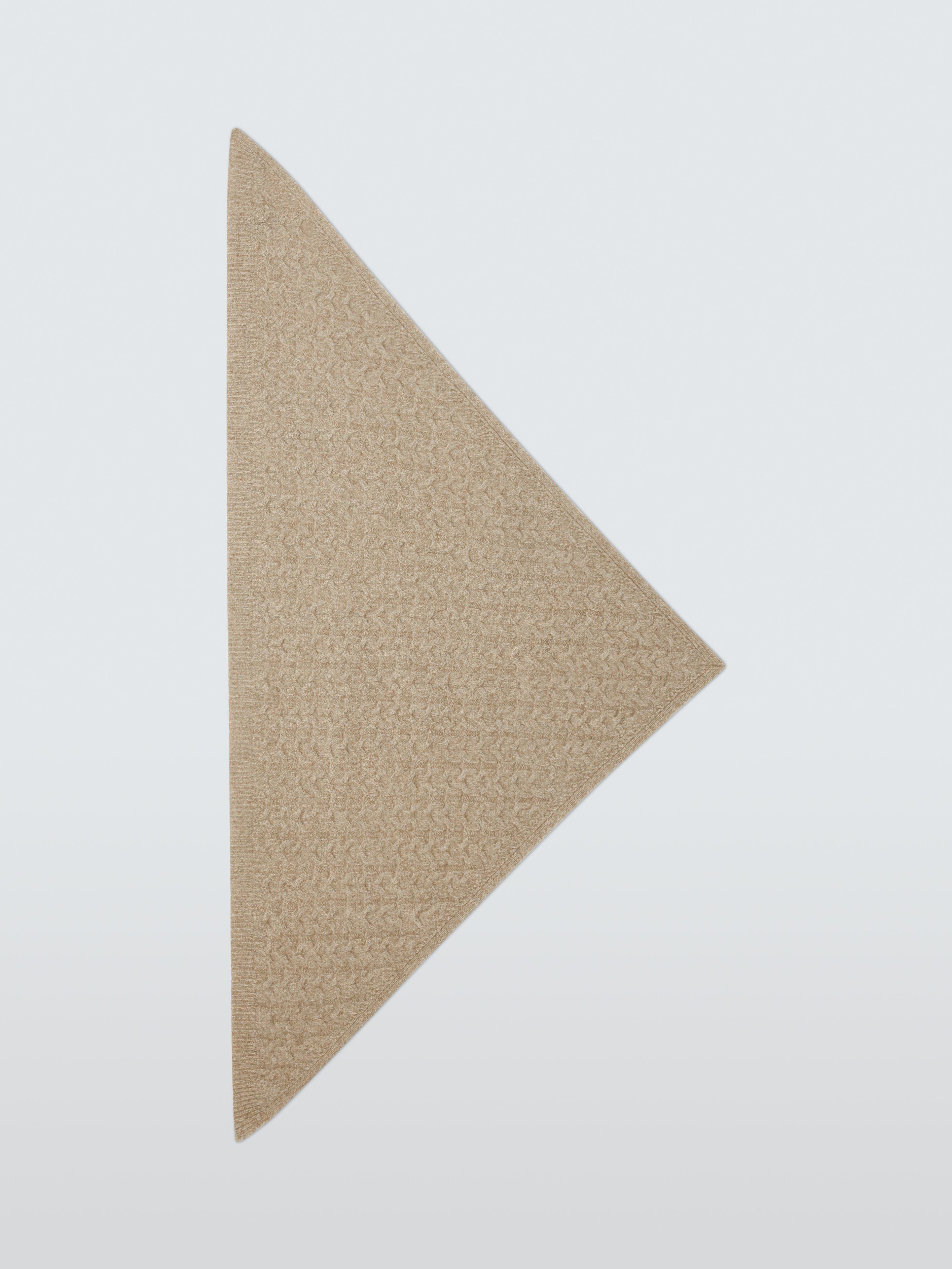 Product image 6 of 6, which shows John Lewis Cable Knit Wool Blend Bandana Scarf, Oatmeal