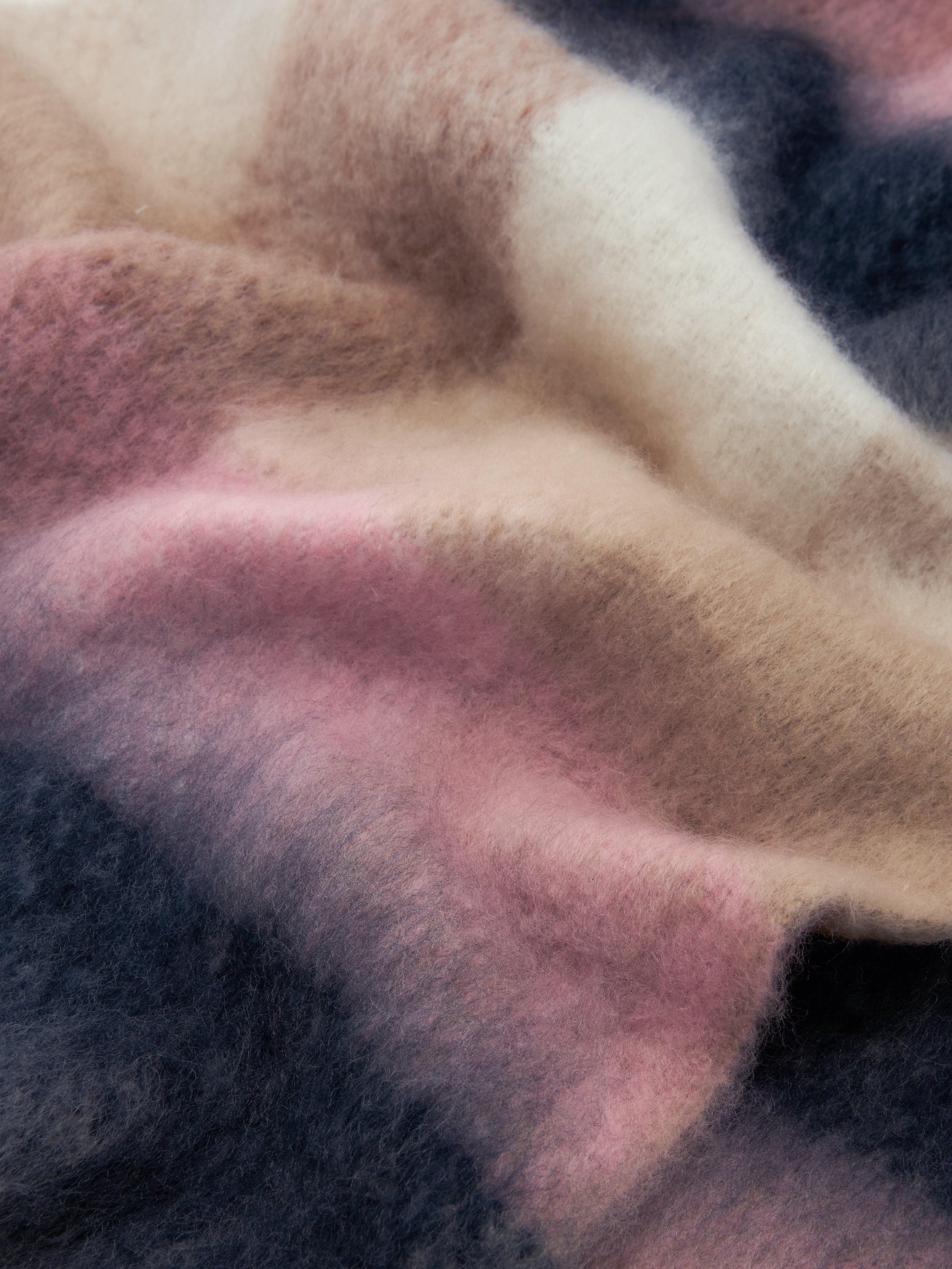 Product image 3 of 5, which shows John Lewis Fluffy Check Scarf, Tan Multi