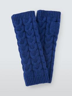 John Lewis Wool Blend Cable Knit Handwarmers, Blue