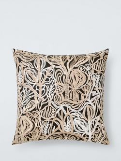 John Lewis Canna Embroidered Cushion, Multi Multi, Multi Multi