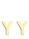 IBB 9ct Yellow Gold Mini Initial Y Earrings