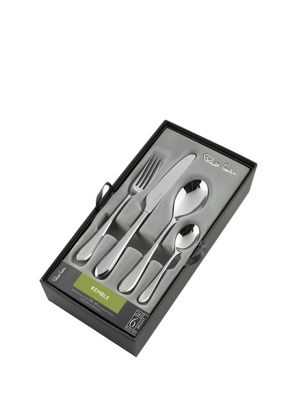 Robert Welch Kemble Bright Stainless Steel Cutlery Set, 24 Piece/6 Place Settings - view 2, Mirror-polished Finish