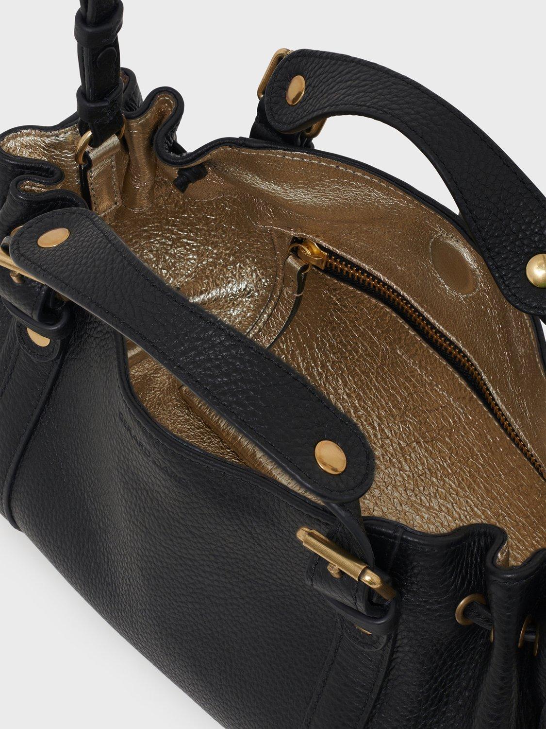 Gerard Darel 12H Leather Duffle Bag, Black/Gold