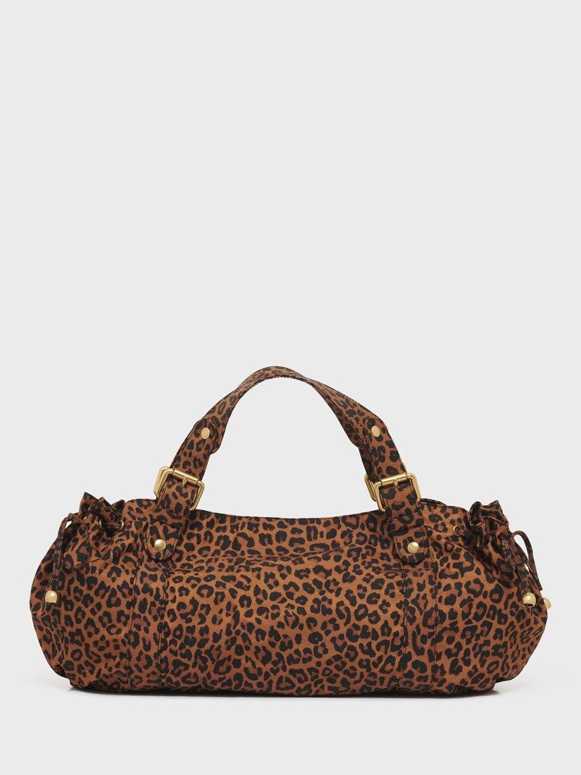 Product image 1 of 2, which shows Gerard Darel Leopard Print 24H Leather Grab Bag, Camel