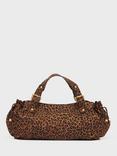 Gerard Darel Leopard Print 24H Leather Grab Bag, Camel
