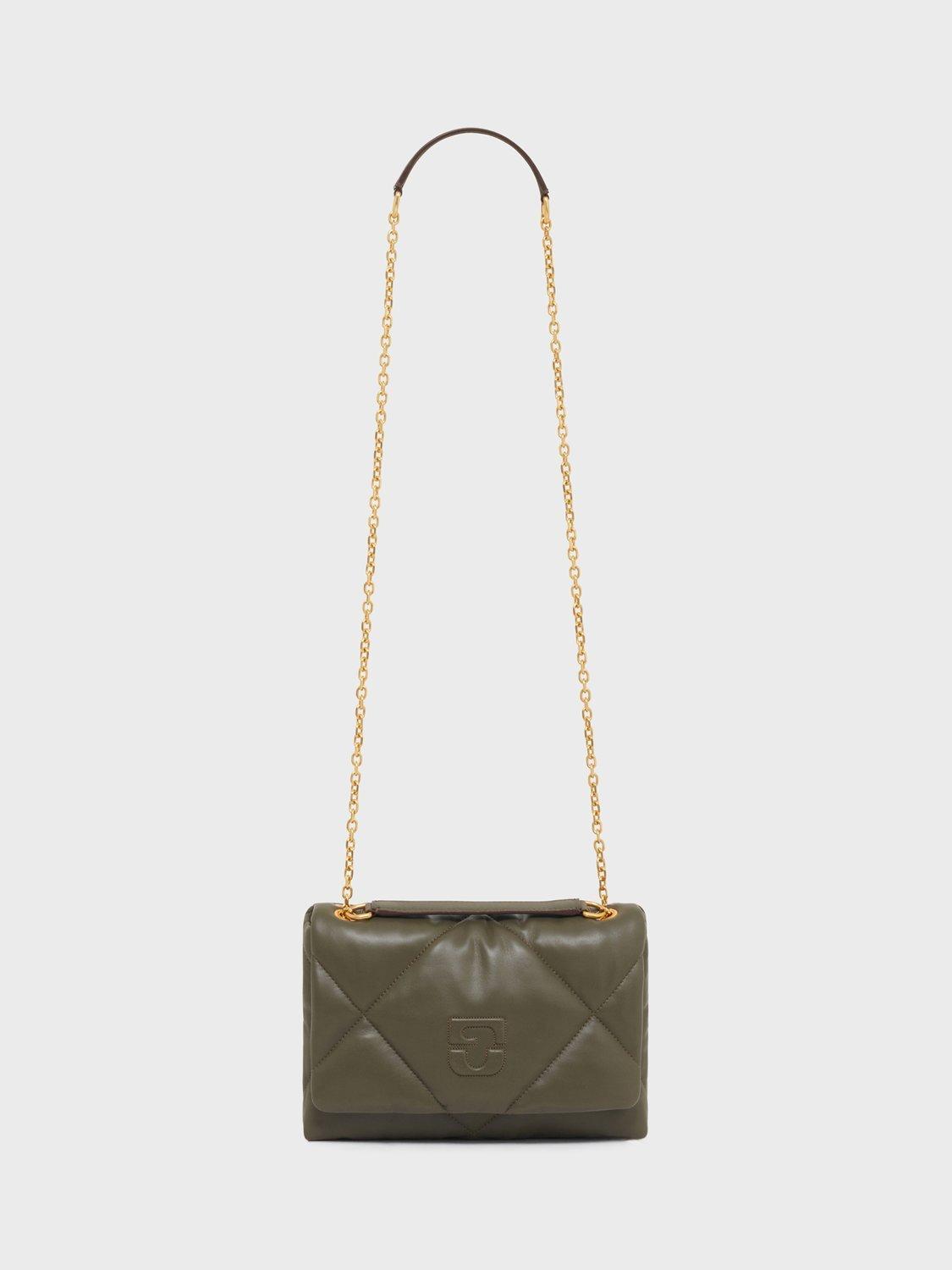 Product image 1 of 4, which shows Gerard Darel Le Fanny Quilted Pure Leather Bag, Khaki