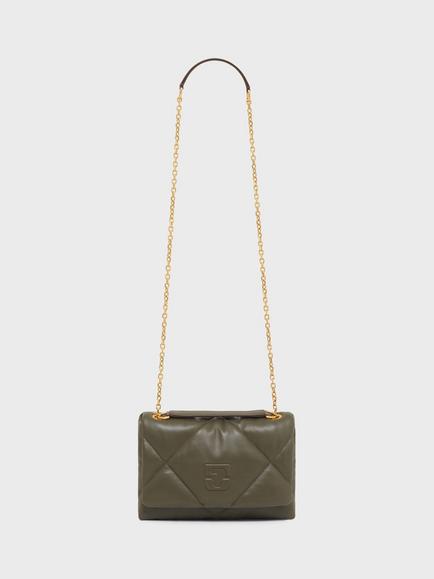 Gerard Darel Le Fanny Quilted Pure Leather Bag, Khaki, Khaki
