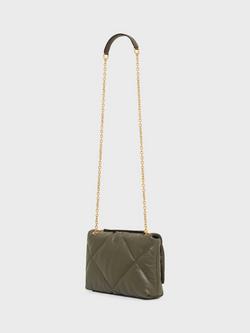 Gerard Darel Le Fanny Quilted Pure Leather Bag, Khaki - view 2, Khaki