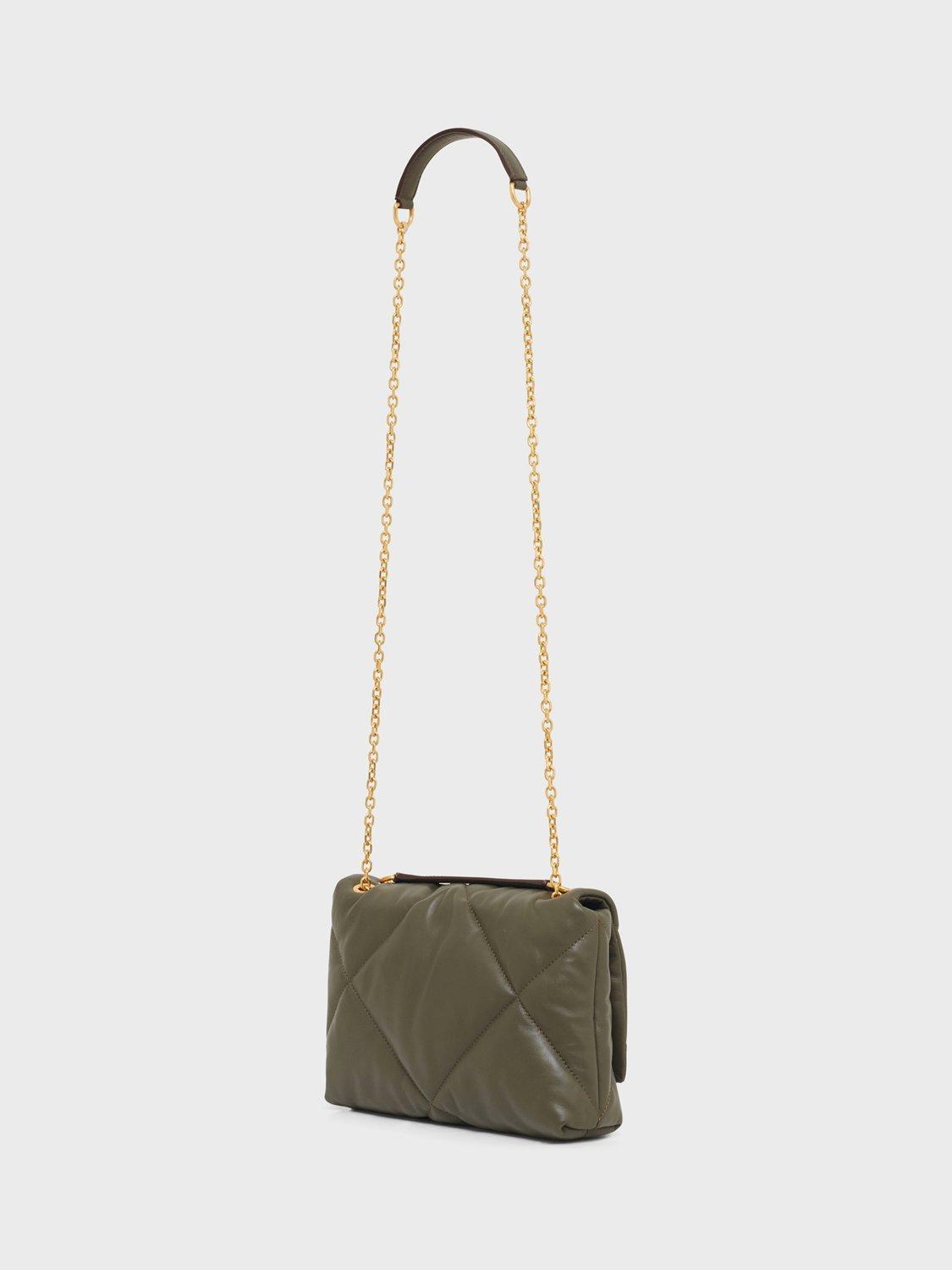 Product image 3 of 4, which shows Gerard Darel Le Fanny Quilted Pure Leather Bag, Khaki