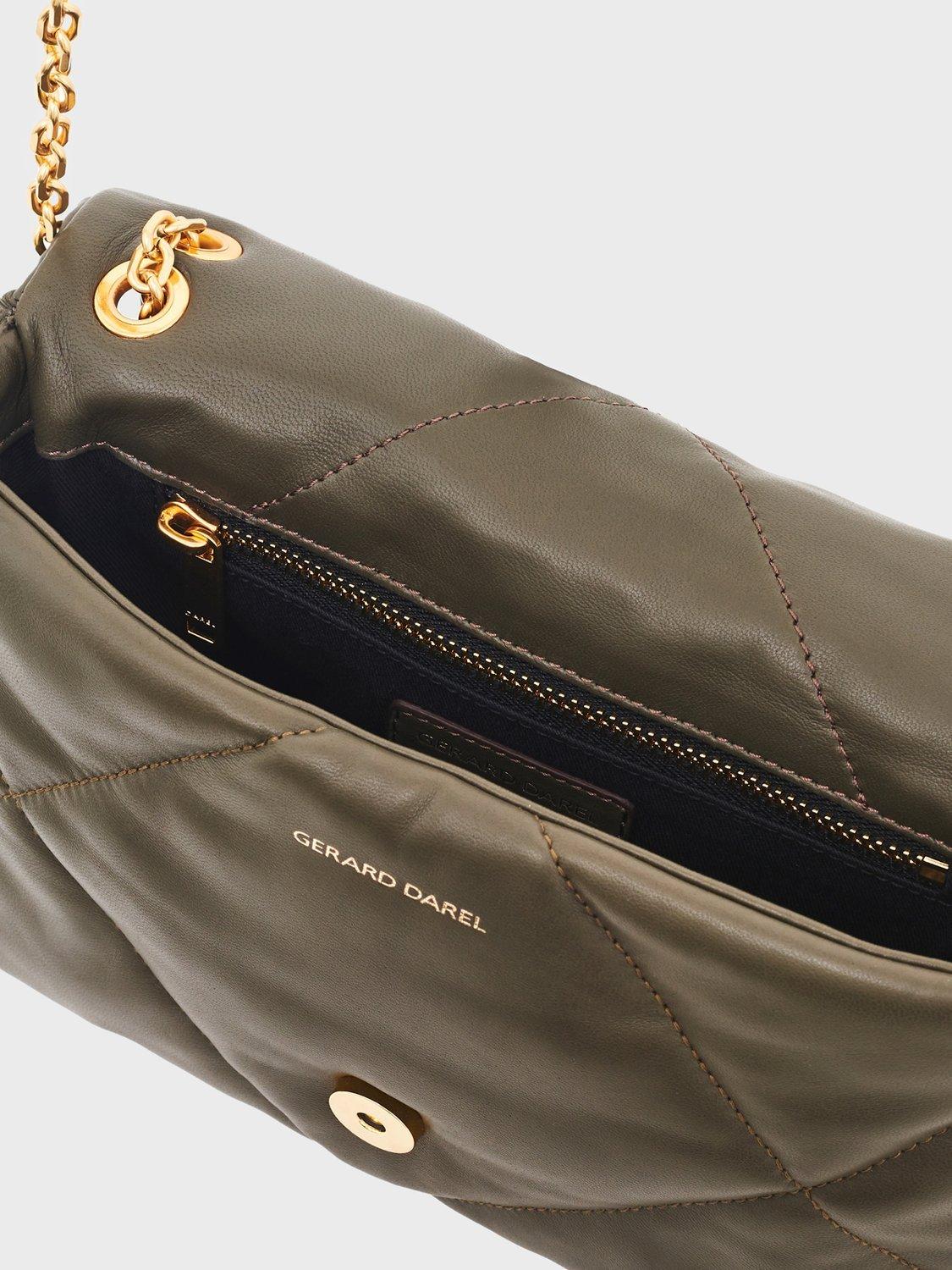 Product image 4 of 4, which shows Gerard Darel Le Fanny Quilted Pure Leather Bag, Khaki