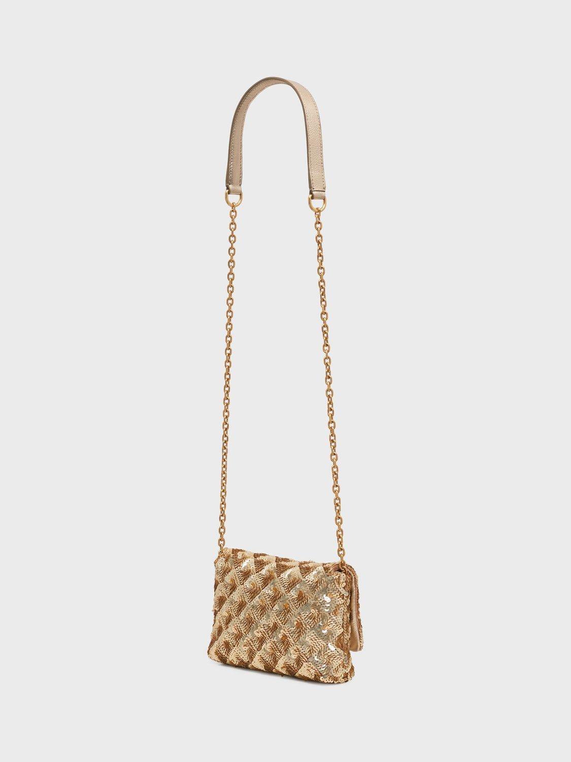 Product image 2 of 2, which shows Gerard Darel Mini Fanny Quilted Bag, Gold