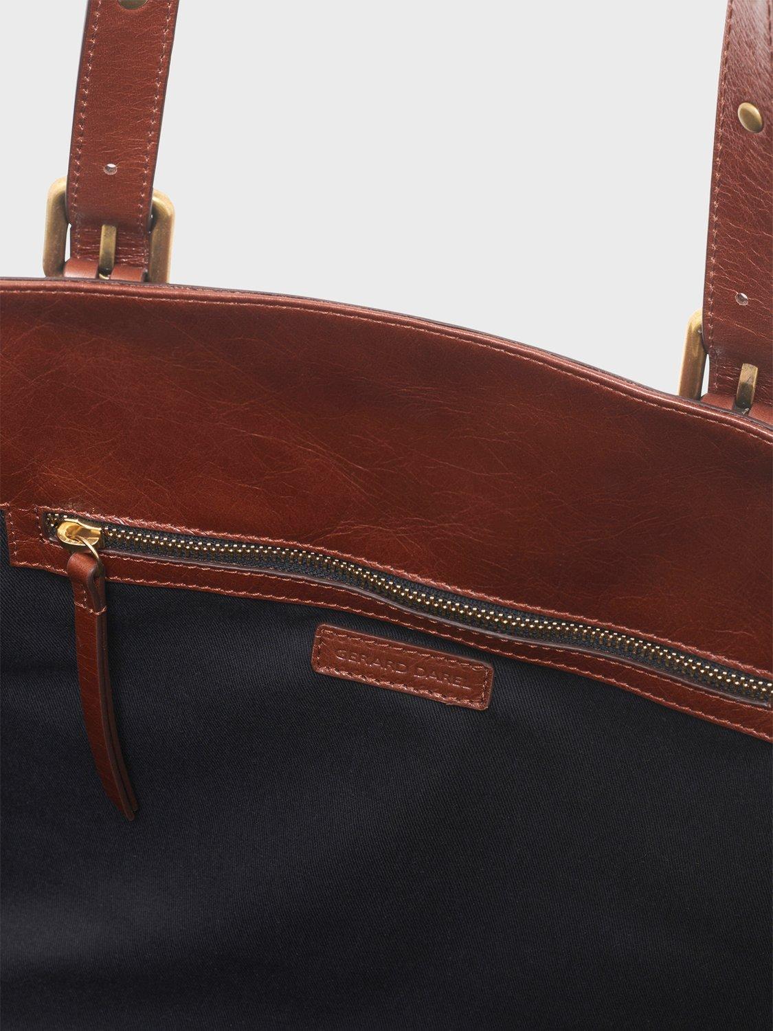 Product image 3 of 3, which shows Gerard Darel Simple Leather Tote Bag, Caramel
