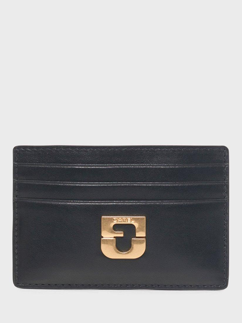 Product image 1 of 4, which shows Gerard Darel Logo Detail Pure Leather Card Holder, Black