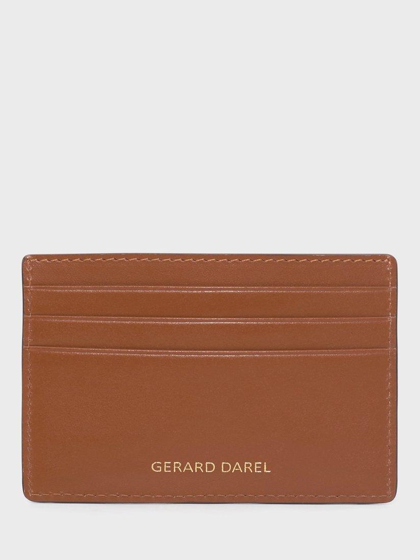 Product image 2 of 4, which shows Gerard Darel Logo Detail Pure Leather Card Holder, Cognac