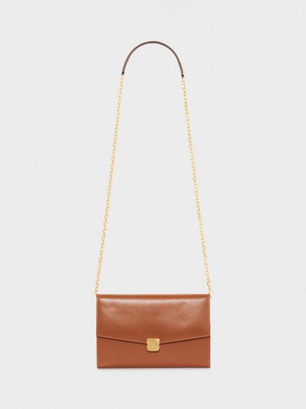 Gerard Darel Enveloppe Pure Leather Crossbody Bag, Cognac, Cognac