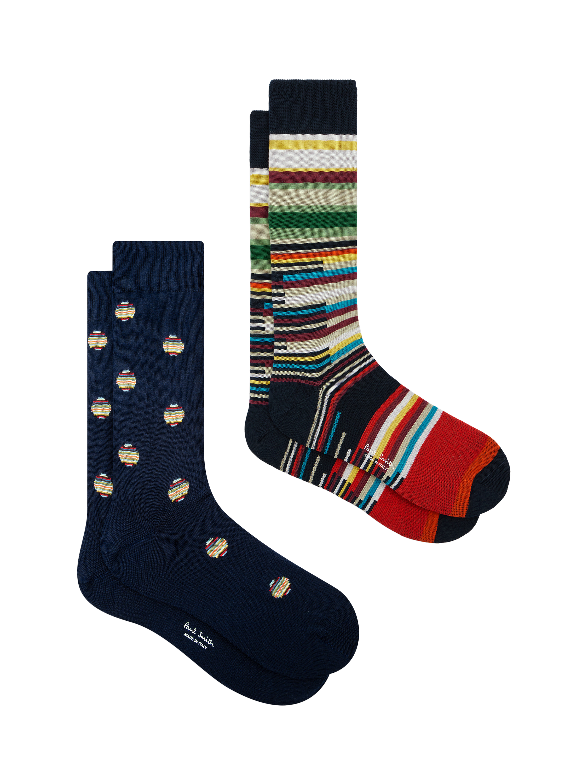 Paul Smith Patterned Cotton Blend Socks, Pack of 2