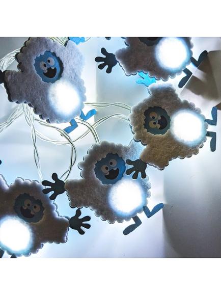 Tinc Yeti Fairy Lights, Blue - view 2, Blue