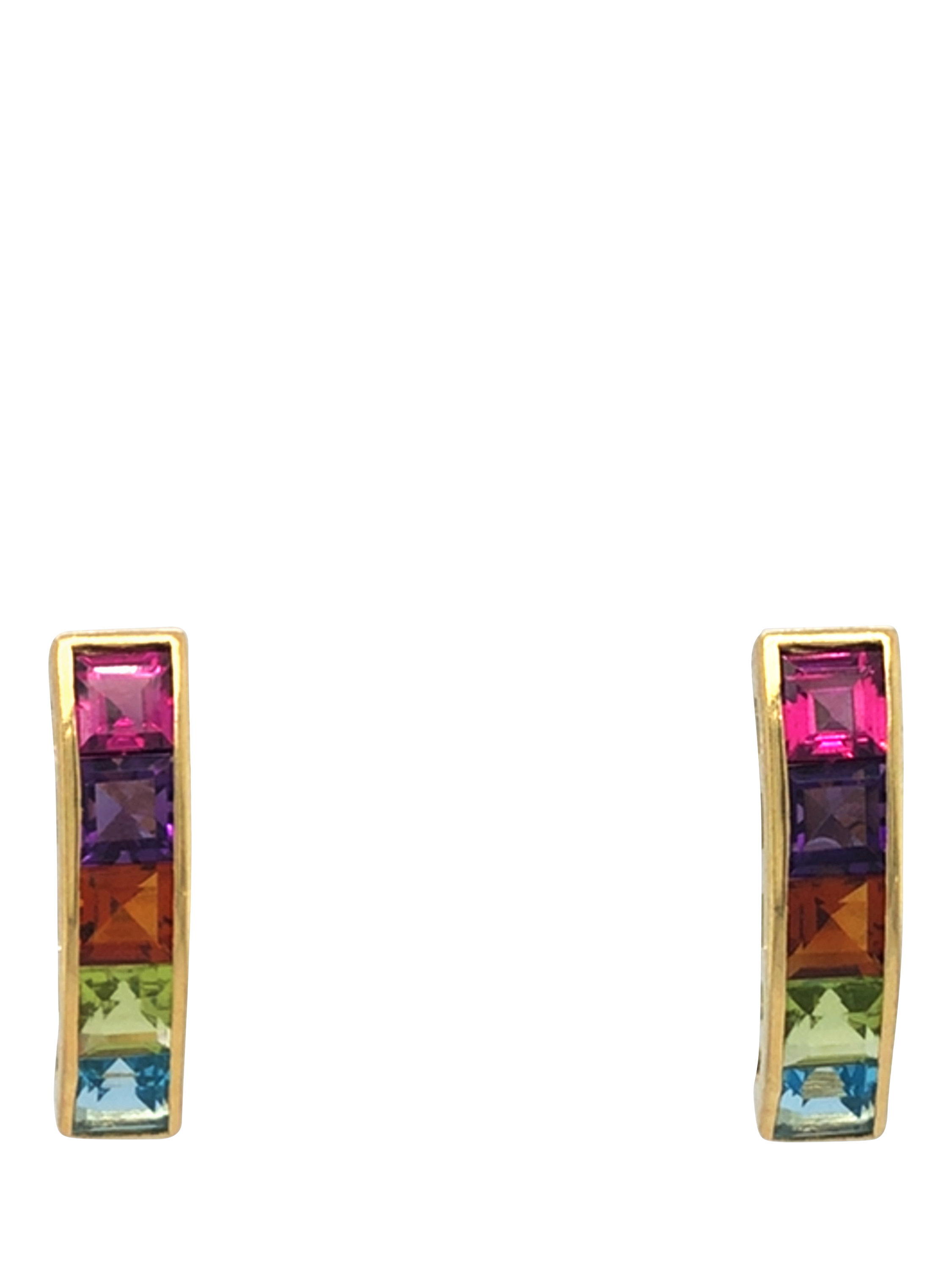 Product image 1 of 4, which shows Pre-loved 18ct Yellow Gold 5-Stone Stud Earrings