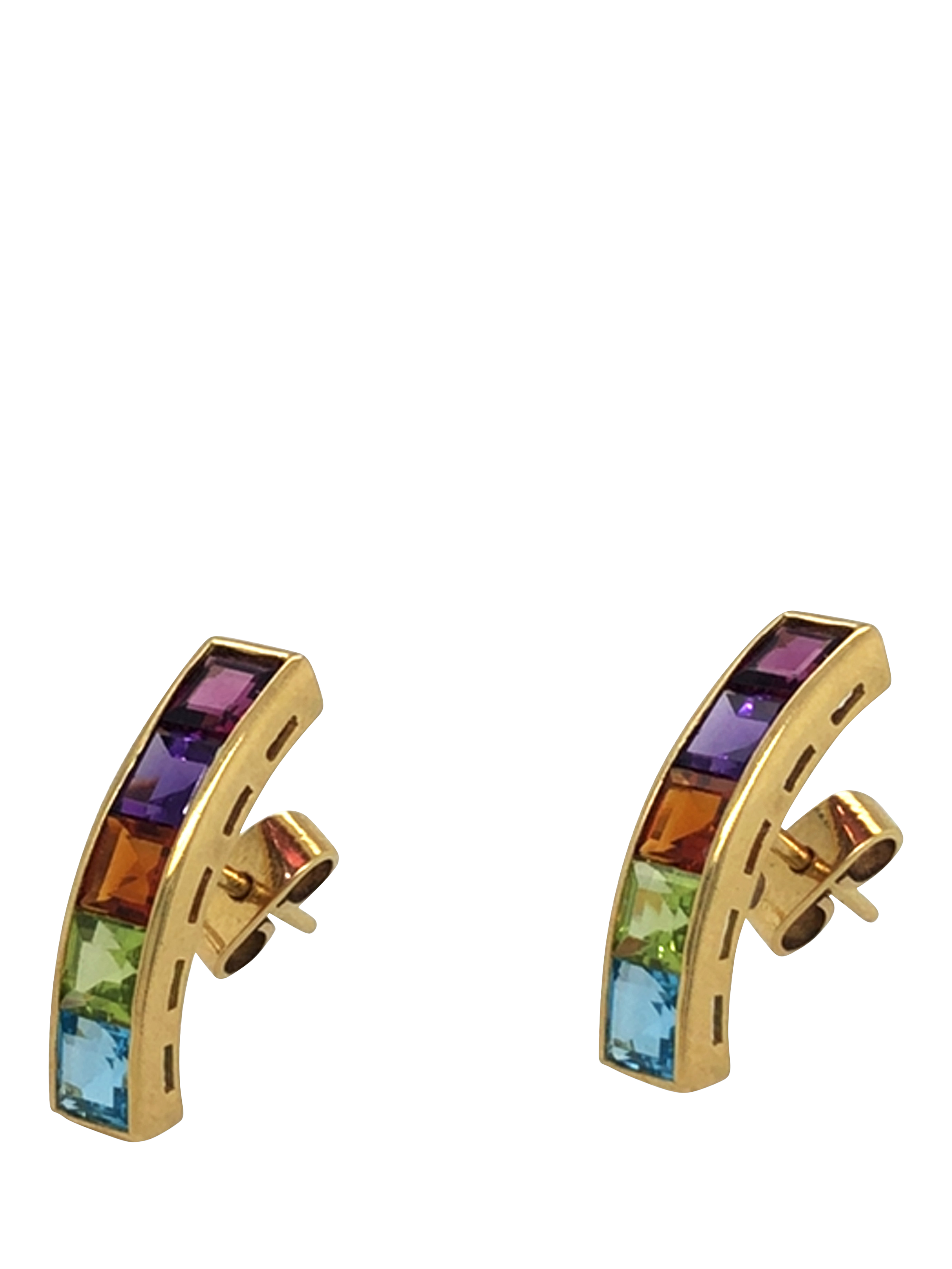 Product image 2 of 4, which shows Pre-loved 18ct Yellow Gold 5-Stone Stud Earrings