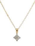 Pre-loved 18ct Yellow and White Gold 4-Stone Princess Cut Diamond Pendant