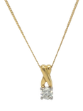 Pre-loved 18ct Yellow and White Gold Diamond Claw-Set Pendant