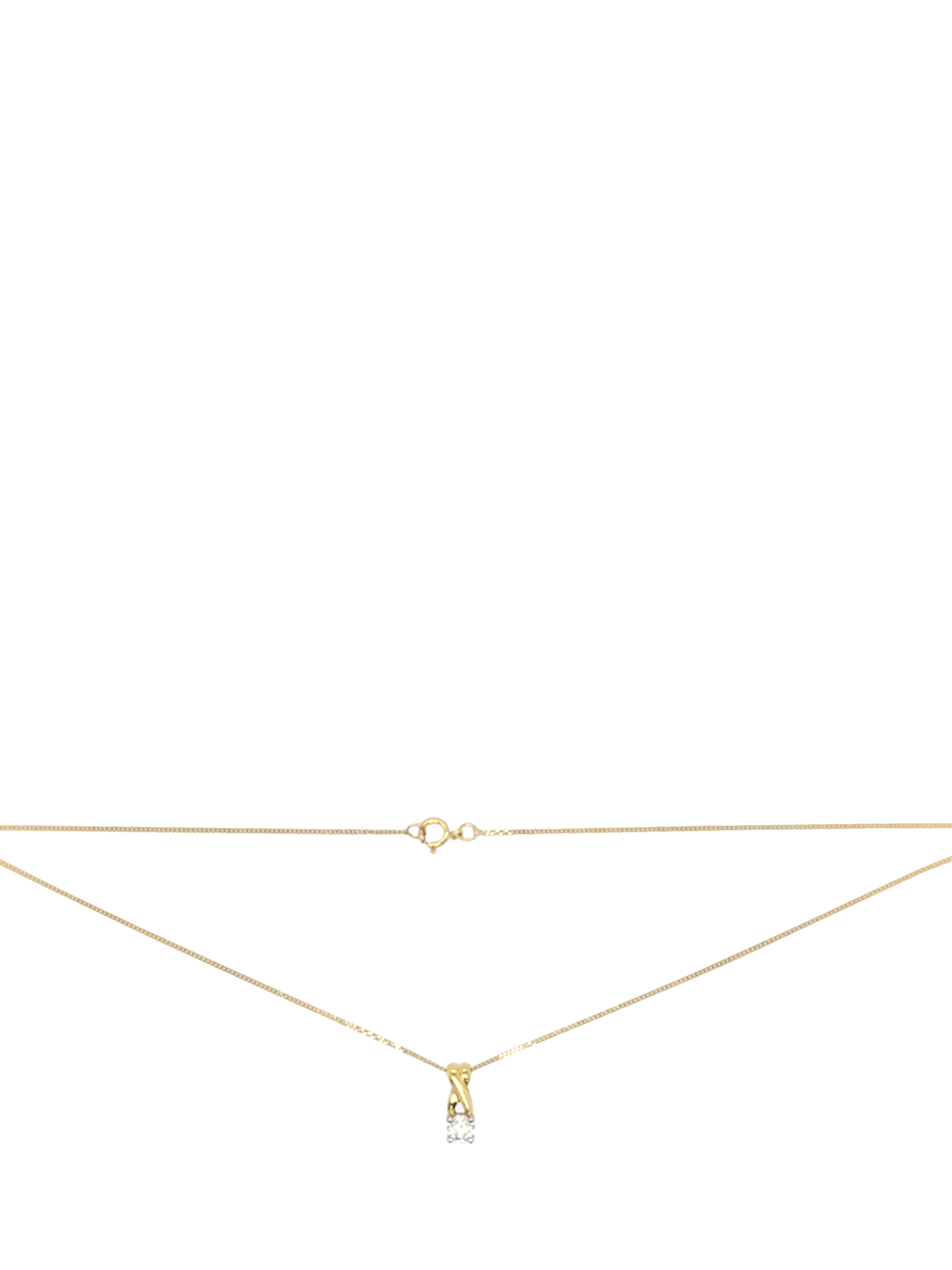 Product image 2 of 5, which shows Pre-loved 18ct Yellow and White Gold Diamond Claw-Set Pendant