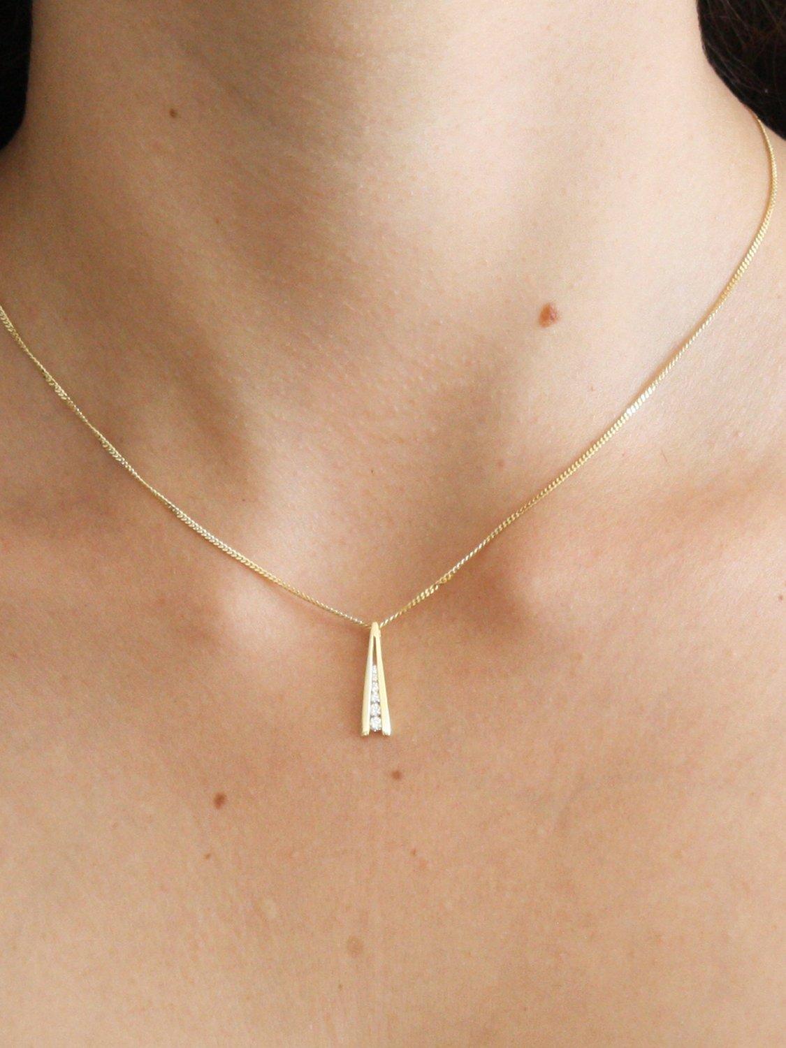 Product image 5 of 5, which shows Pre-loved 18ct Yellow Gold 5-Stone Diamond Drop Pendant